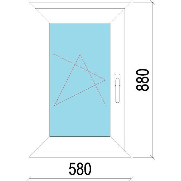 60x90 műanyag ablak, egyszárnyú, bukó/nyíló, 3 réteg Decco 83
