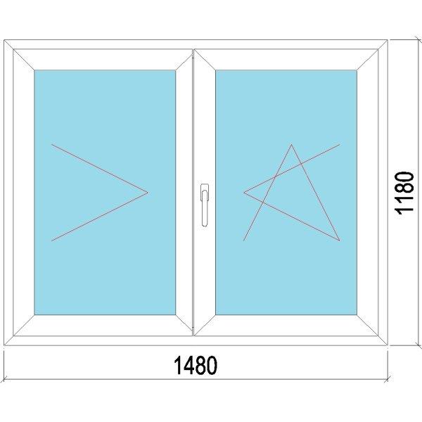 150x120 műanyag ablak, kétszárnyú, váltószárnyas, nyíló-bukó/nyíló