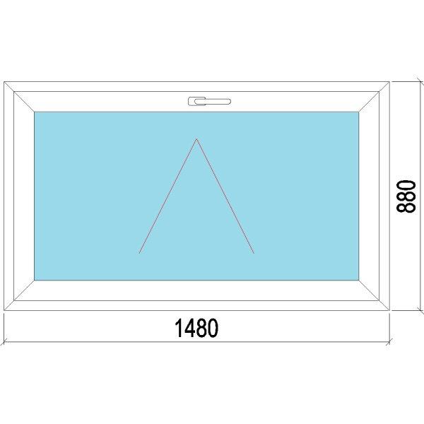 150x90 műanyag ablak, egyszárnyú, bukó, 3 réteg Decco 83