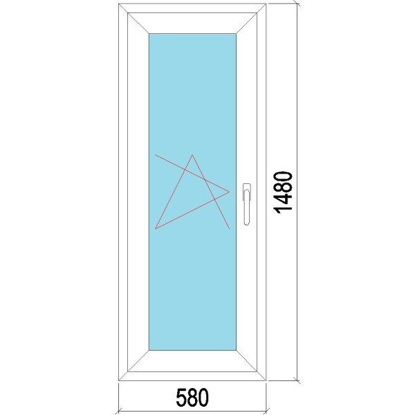 60x150 műanyag ablak, egyszárnyú, bukó/nyíló, 3 réteg Decco 83