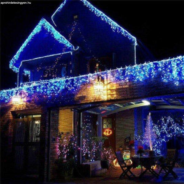 180 LED-es 8 programos karácsonyi jégcsap fényfüzér, izzósor, 8,5m-kék