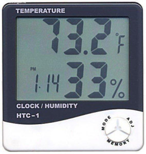 Digitális időjárás állomás hőmérő hőmérséklet páratartalom mérő,
óra