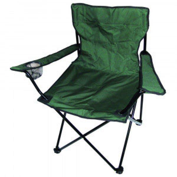 1+1 Akció - Hordozható, összecsukható kemping szék italtartóval -zöld