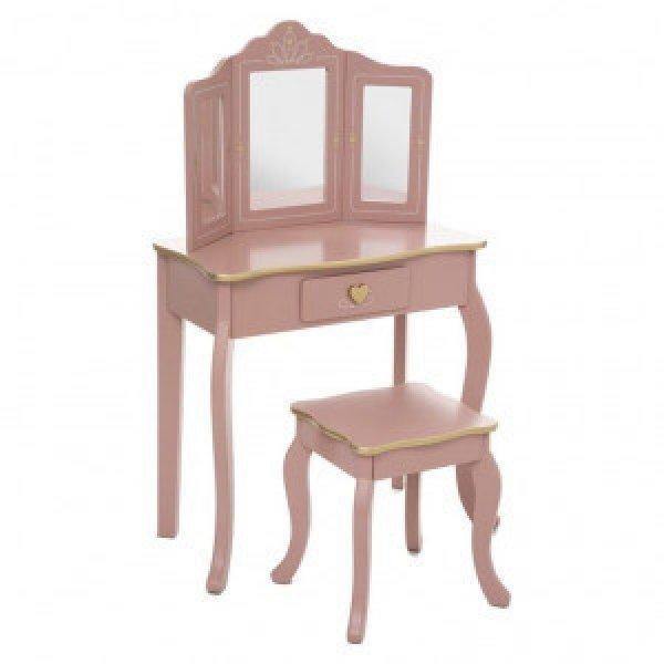 Rózsaszín gyerek fésülködőasztal