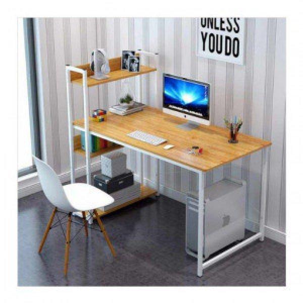 Íróasztal, számítógépasztal, polccal - barna
