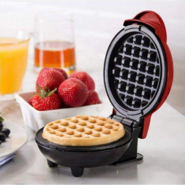 Waffle Mini gofrisütő jelzőfénnyel, tapadásmentes bevonattal, 350 W