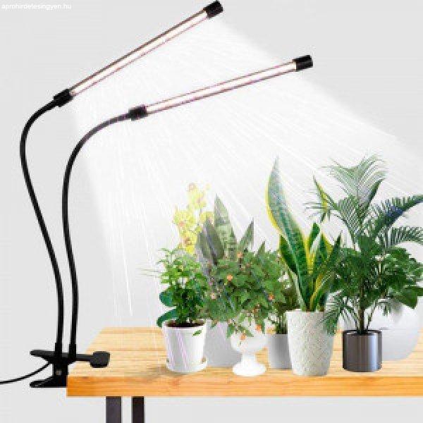 Kétágú növénytermesztő LED lámpa csíptetős flexibilis állvánnyal