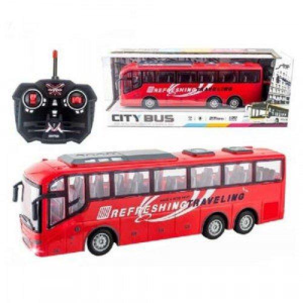 Távirányítós játék busz, fényszórókkal, 32cm