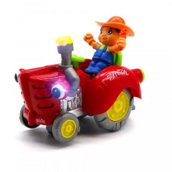 Zenélő és világító traktoros figura hintázó-döcögő mozgással