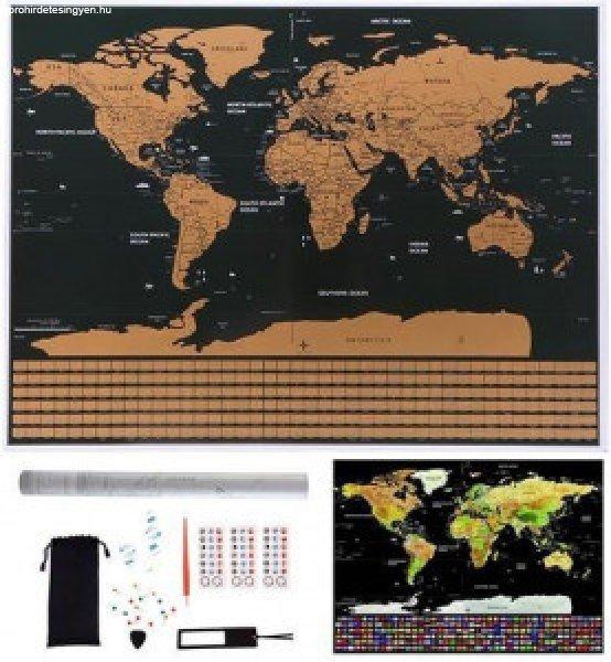 Kaparós világtérkép, kiváló ajándékötlet, 82x59 cm
