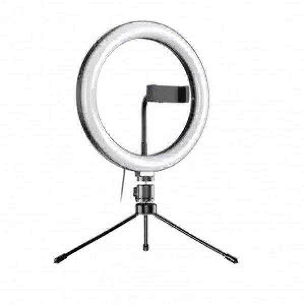 Selfie ring light LED körlámpa, asztali állvánnyal - 24W