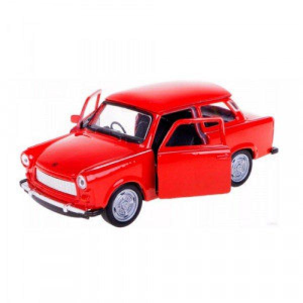 Trabant 601 fém autómodell - retro/piros