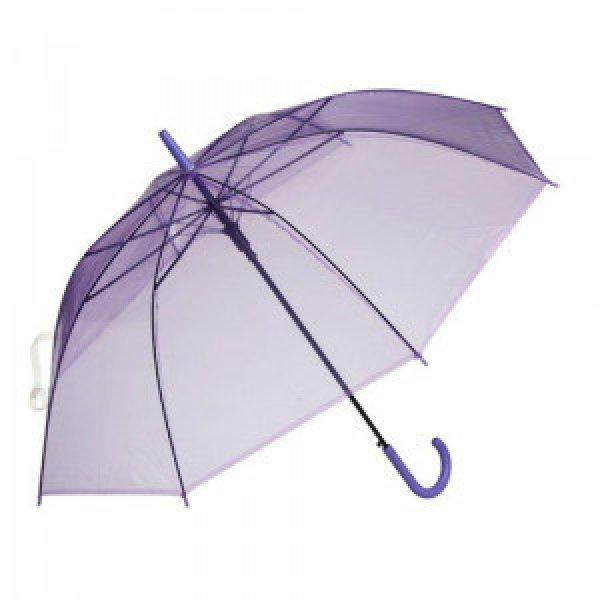 Egyedi színes, átlátszó huzatú hosszúnyelű félautomata esernyő