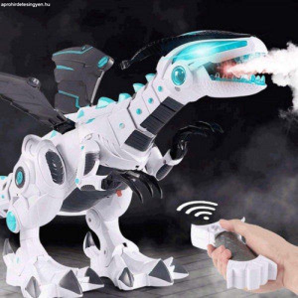 Élethű távirányítós robot dinoszaurusz füst + fény effektekkel, 50 cm