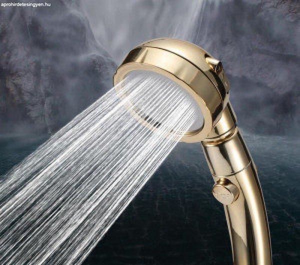 Zuhanyfej, zuhanyrózsa 3 üzemmóddal - arany színű