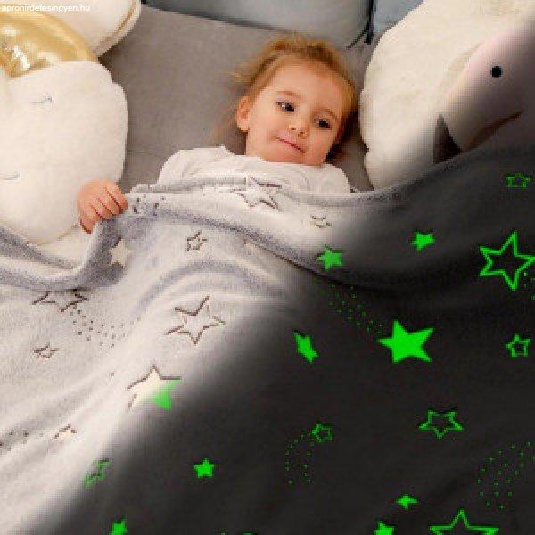 Világító takaró, kényelmes és puha babapléd/gyerekpokróc 180 x 120 cm
