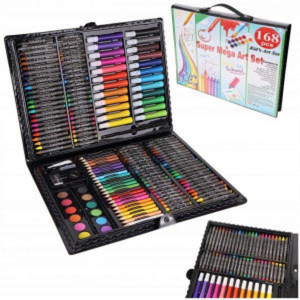 168 részes kreatív festő és színező rajzkészlet hordozható táskában