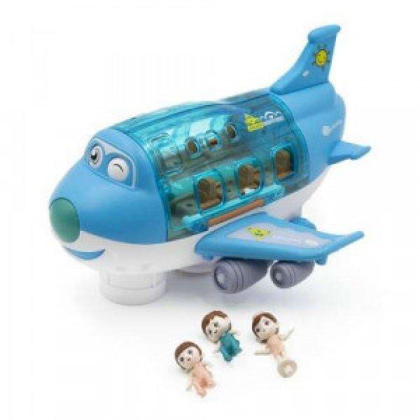Játék repülő kivehető utasokkal, fény, hangokkal, kék