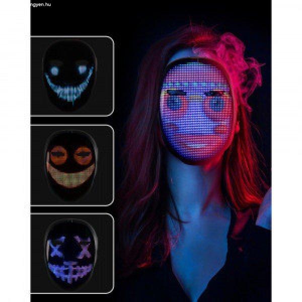 Világító LED arcmaszk bluetooth alkalmazással