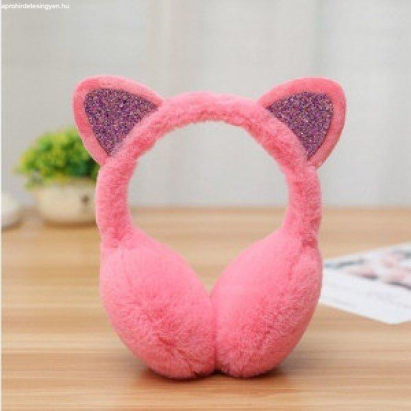 Cicás fülmelegítő fülvédő pink