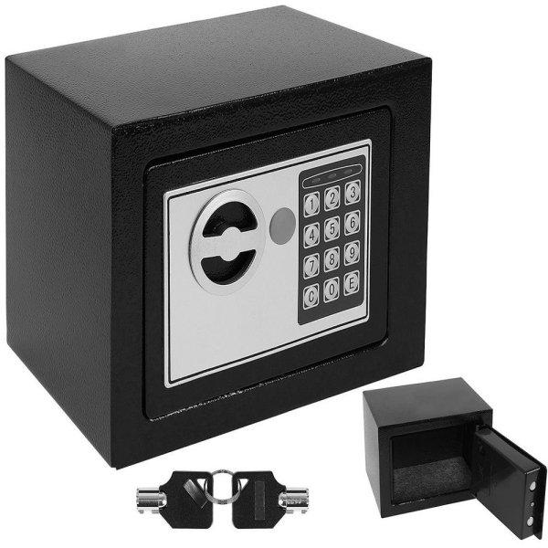 Falra szerelhető biztonsági digitális széf elektronikus
zárral - 2 darab kulccsal, 23 x 17,5 x 17 cm, fekete (BB-8799)