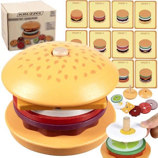 Összerakható és kreatívan variálható hamburger
fajáték rengeteg összetevővel (BB-22673)