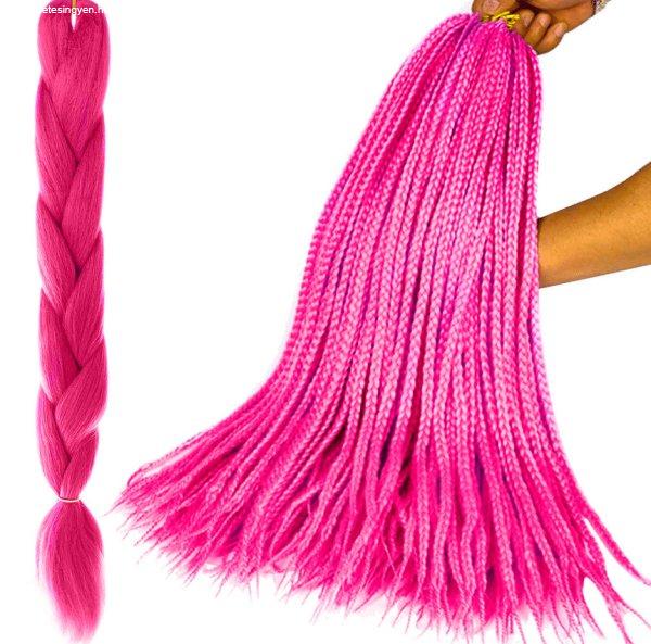 Hőálló, formázható szintetikus hajfonat, farsangra,
partikra, leánybúcsúra - 60 cm, rózsaszín (BB-10347)
