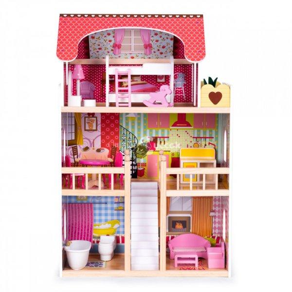 Fa baba ház bútor 3 emelet Ecotoys - gyerekszoba kiegészítők, minőségi fa
játékok, baba ház berendezés