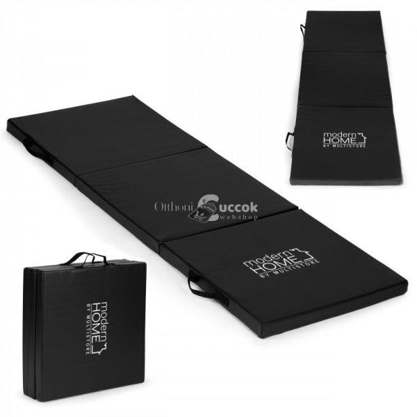 Fekete tornaszőnyeg fitnesz gyakorlatokhoz, 182x60cm