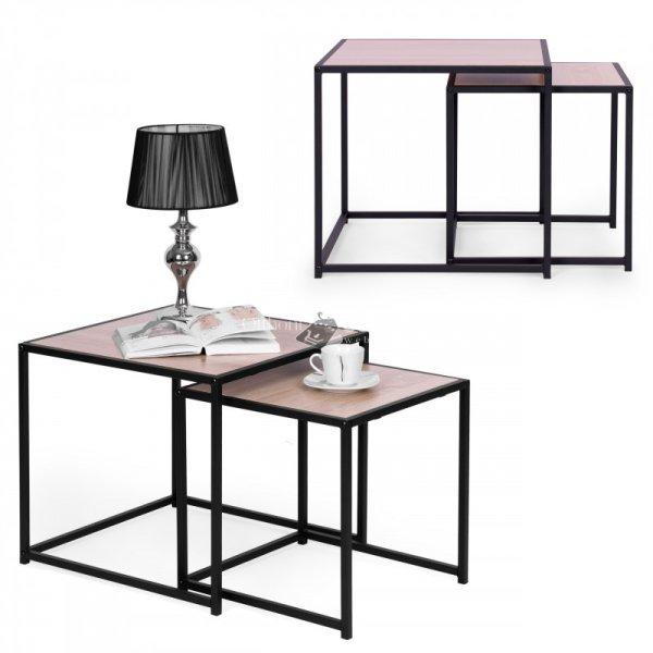 Két darab kávézóasztal, Loft design, modern otthonba, minimalista stílus,
nappali berendezés