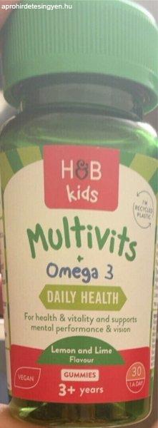 H&B gyerek multivitamin+omega-3 gumivitamin 30 db