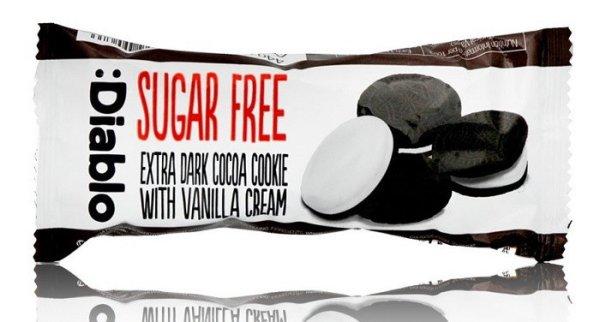 Diablo 44G csokis keksz vanília töltelékkel (cukormentes)