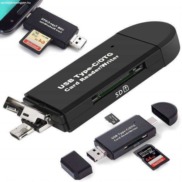 Memóriakártya olvasó - USB/microUSB/USB-C