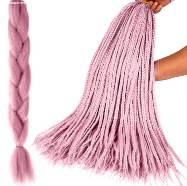 Hőálló, formázható szintetikus hajfonat, farsangra,
partikra, leánybúcsúra - 60 cm, világos rózsaszín
(BB-10346)