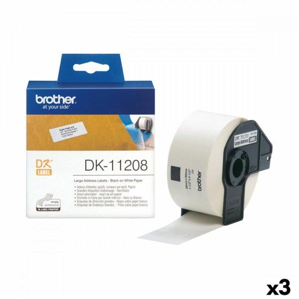 Címkék Nyomtatóhoz Brother DK-11208 Fehér/Fekete 38 X 90 mm (3 egység)