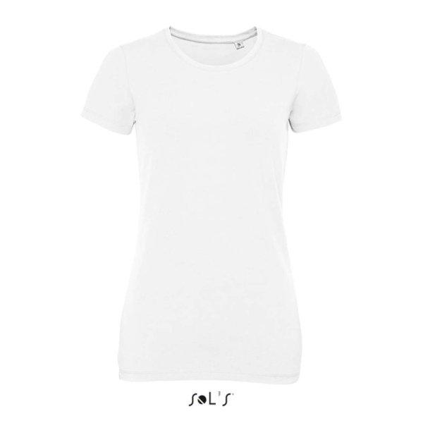 Női MILLENIUM kereknyakú rövid ujjú sztreccs póló, SOL'S SO02946,
White-L