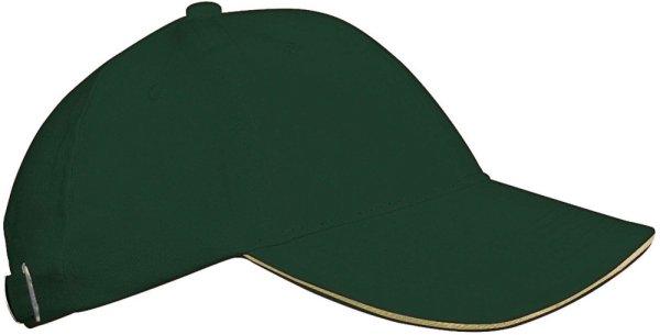 KP042 gyerek baseball sapka hat paneles fém csatos K-UP, Forest Green/Beige-U
