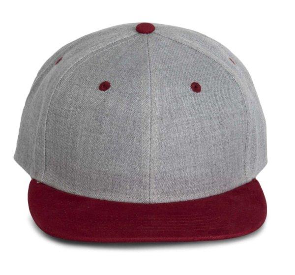 KP166 hip-hop stílusú snapback 6 paneles baseball sapka K-UP, Light Grey
Heather/Dark Chili Red-U