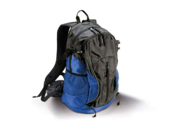KI0110 több funkciós túra hátizsák több zsebbel Kimood, Black/Royal Blue-U