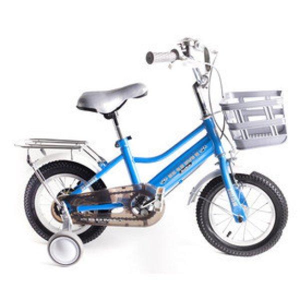 BMX 12"" kerékpár pótkerékkel, kosárral kék