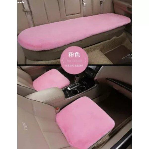 Pihe puha szőrös ülésvédő párna (első-hátsó) Rózsaszín