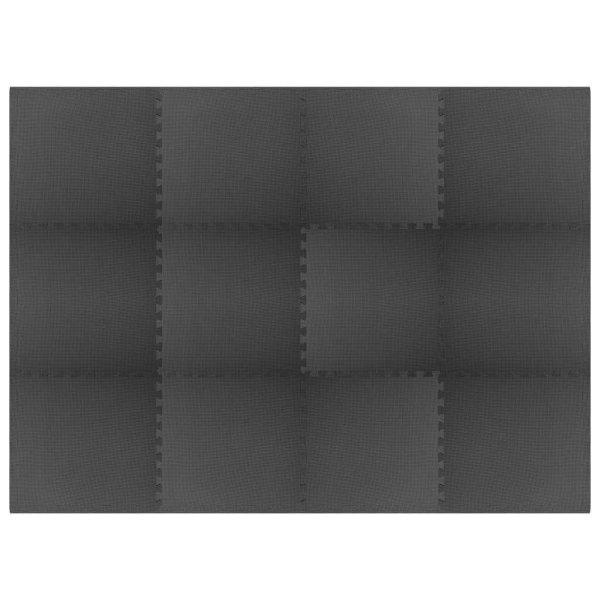 vidaXL 12 db fekete EVA habszivacs padlószőnyeg 4,32 ㎡