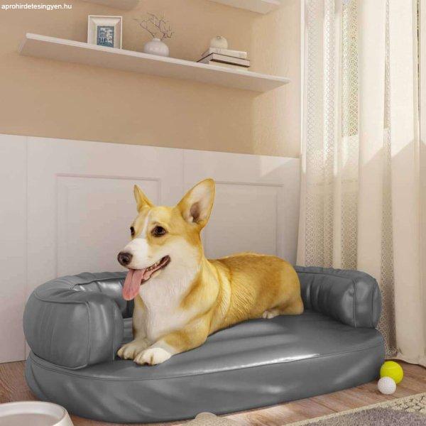 vidaXL szürke ergonomikus műbőr kutyaágy 75 x 53 cm