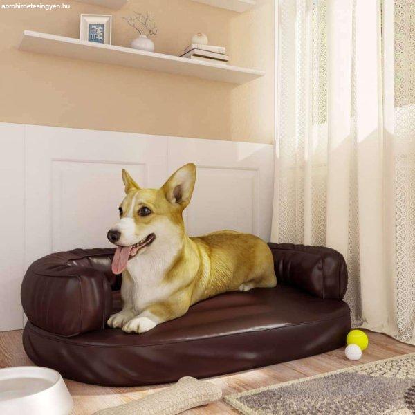 vidaXL barna ergonomikus műbőr kutyaágy 75 x 53 cm