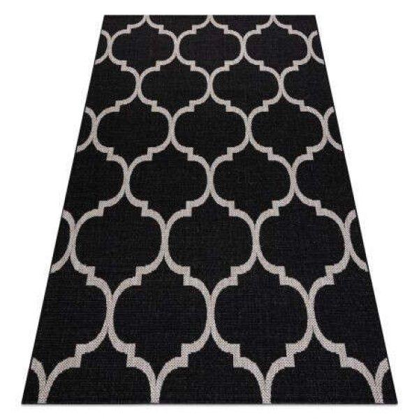 Fonott sizal floorlux szőnyeg 20608 marokkói rácsos fekete / ezüst 160x230
cm