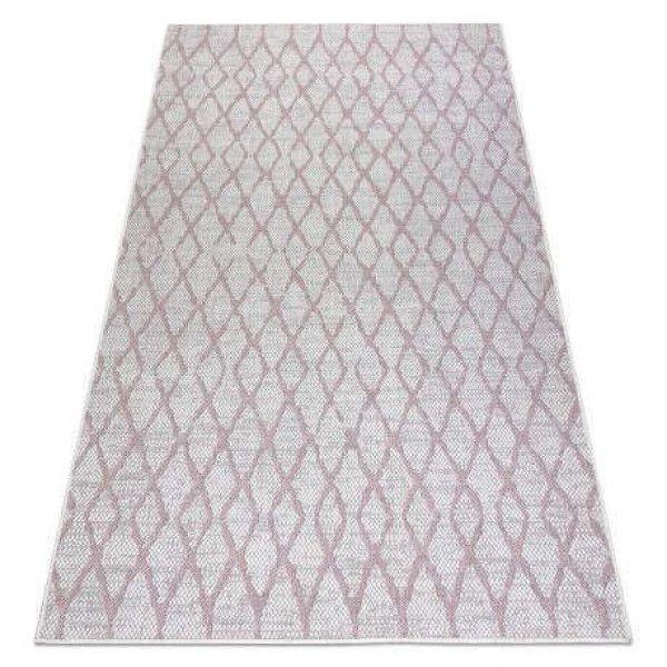 Fonott sizal szőnyeg SION 22129 lapos szövött ecru / rózsaszín 80x150 cm
