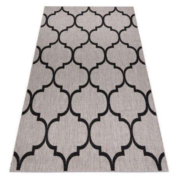 Fonott sizal floorlux szőnyeg 20608 marokkói rácsos ezüst / fekete 200x290
cm