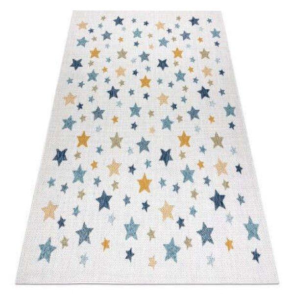 Fonott sizal szőnyeg COOPER Csillagok 22260 ecru / sötétkék 140x190 cm
