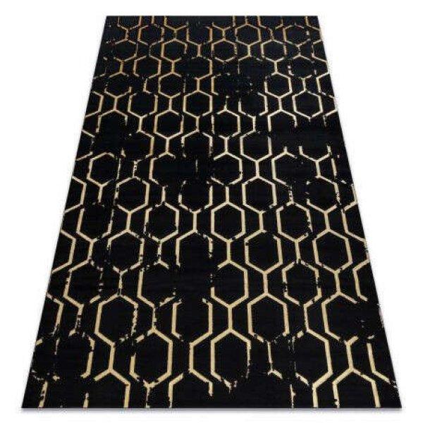 Modern GLOSS szőnyeg 407C 86 elegáns, glamour, art deco fekete / arany 200x290
cm