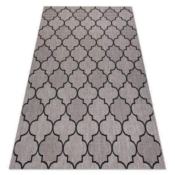 Fonott sizal floorlux szőnyeg 20607 marokkói rácsos ezüst / fekete 80x150 cm